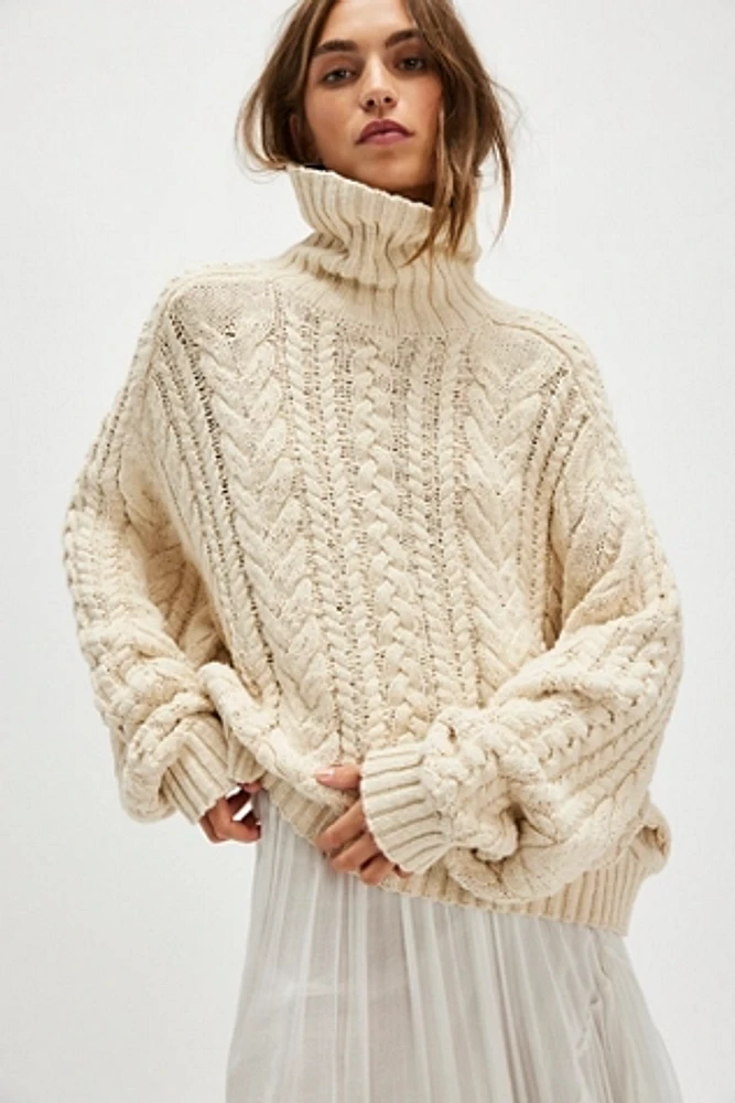 Denimist Cable Turtleneck Sweater