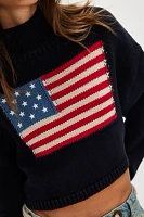 Denimist American Flag Cropped Sweater