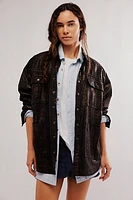 OneTeaspoon Night Animal Longline Denim Shirt