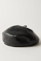 Ginger Vegan Leather Beret