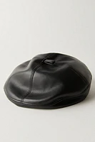 Ginger Vegan Leather Beret