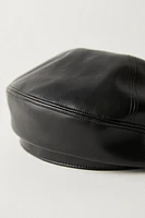 Ginger Vegan Leather Beret