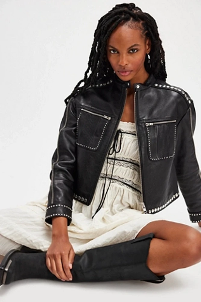 RE/DONE Studded Biker Jacket