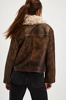 RE/DONE Distressed Aviator Jacket