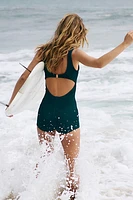 Rhythm Wave Break Tank Short One-Piece Surf Suit