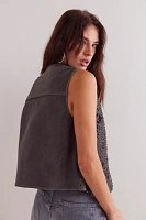 We The Free Star-Studded Leather Vest