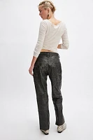 FOUND Distressed Leather Carpenter Pants