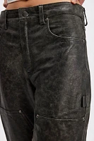 FOUND Distressed Leather Carpenter Pants