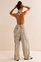 Take Me To Paris Low-Back Striped Set