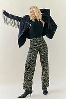 We The Free Jordy Leopard High-Rise Straight Pants