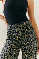 We The Free Jordy Leopard High-Rise Straight Pants