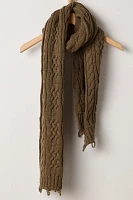 Found Distressed Cable Knit Scarf