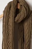 Found Distressed Cable Knit Scarf