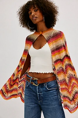 Anna Sui Ombre Hand Crochet Poncho