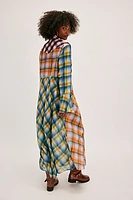 Prairie Plaid Maxi Dress Set