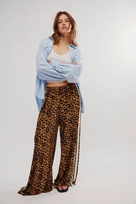 Norma Kamali Elephant Leopard Boyfriend Pants