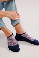 Navy Tropic Toile Grip Socks