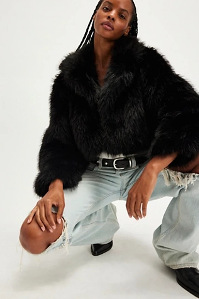 Paris Cropped Faux Fur Jacket