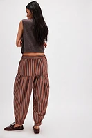 Ellie Striped Pull-On Barrel Pants