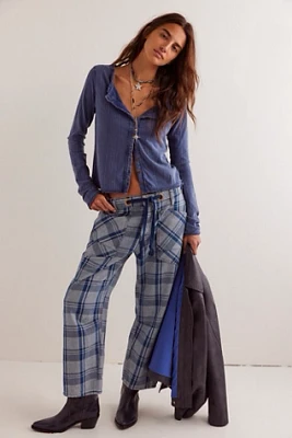 We The Free Moxie Plaid Pull-On Barrel Jeans