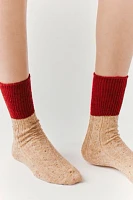 Color Block Cable Ankle Socks