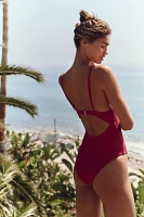 Rhythm Isla Rib Tie Front One-Piece Swimsuit