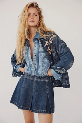 We The Free Madison Ave Denim Mini Skirt