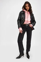 Candy Coral Studded Cropped Hoodie