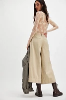 Maude Wide Cropped Chino Trousers