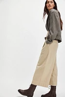 Maude Wide Cropped Chino Trousers