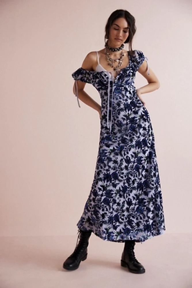 Fawna Floral Burnout Midi Dress