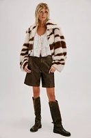 Fiona Zebra Faux Fur Coat