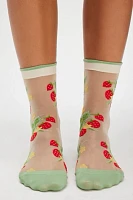 Wild Strawberry Sheer Crew Socks