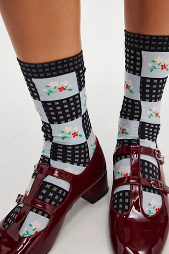 Country Gingham Crew Socks