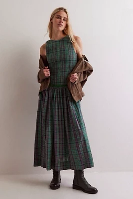 Nightingale Plaid Midi Dress