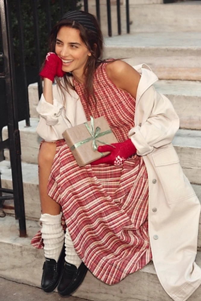 Nightingale Plaid Midi Dress