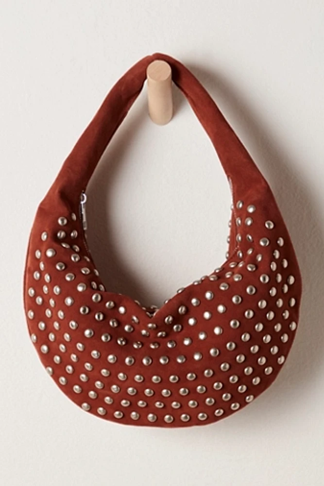 Understated Leather Studded Shoulder Bag