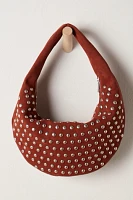 Understated Leather Studded Shoulder Bag