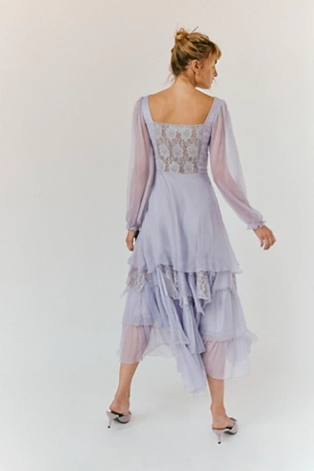 nigel preston lace tiered dress Nigel Preston Lace Tiered Dress at Free People in Blue, Size: S