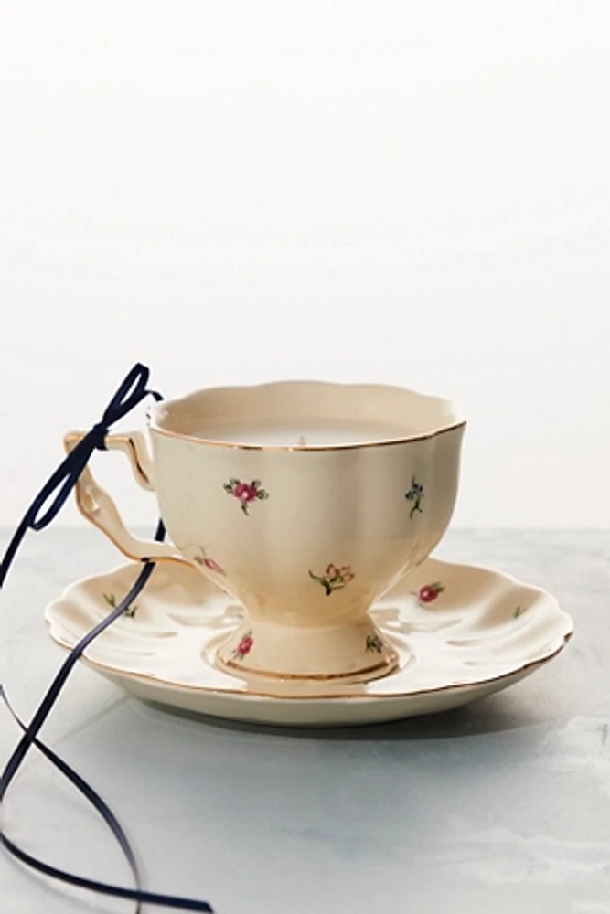 Teacup Candle With Saucer