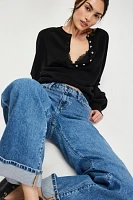 Outland Denim Mia Cuffed Mid-Rise Wide Jeans