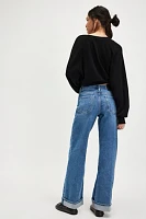 Outland Denim Mia Cuffed Mid-Rise Wide Jeans