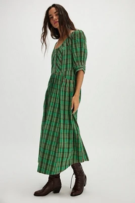 Tulie Plaid Midi Dress