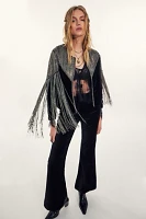 Llani Donna Velvet Fringe Jacket