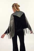 Llani Donna Velvet Fringe Jacket