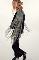 Llani Donna Velvet Fringe Jacket