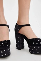 Stardust Velvet Platform Heels