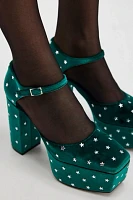 Stardust Velvet Platform Heels