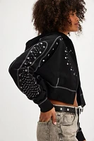 OneTeaspoon Heart Studded Cropped Hoodie