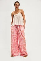 OneTeaspoon Moai Hand-Painted Palazzo Pants
